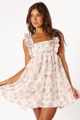 Sunnie Dress - Ivory Pink Floral