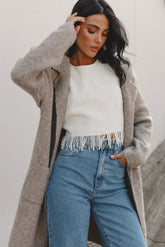 Skylar Open Front Coatigan - Taupe