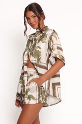 Lara Shirt - Olive Print