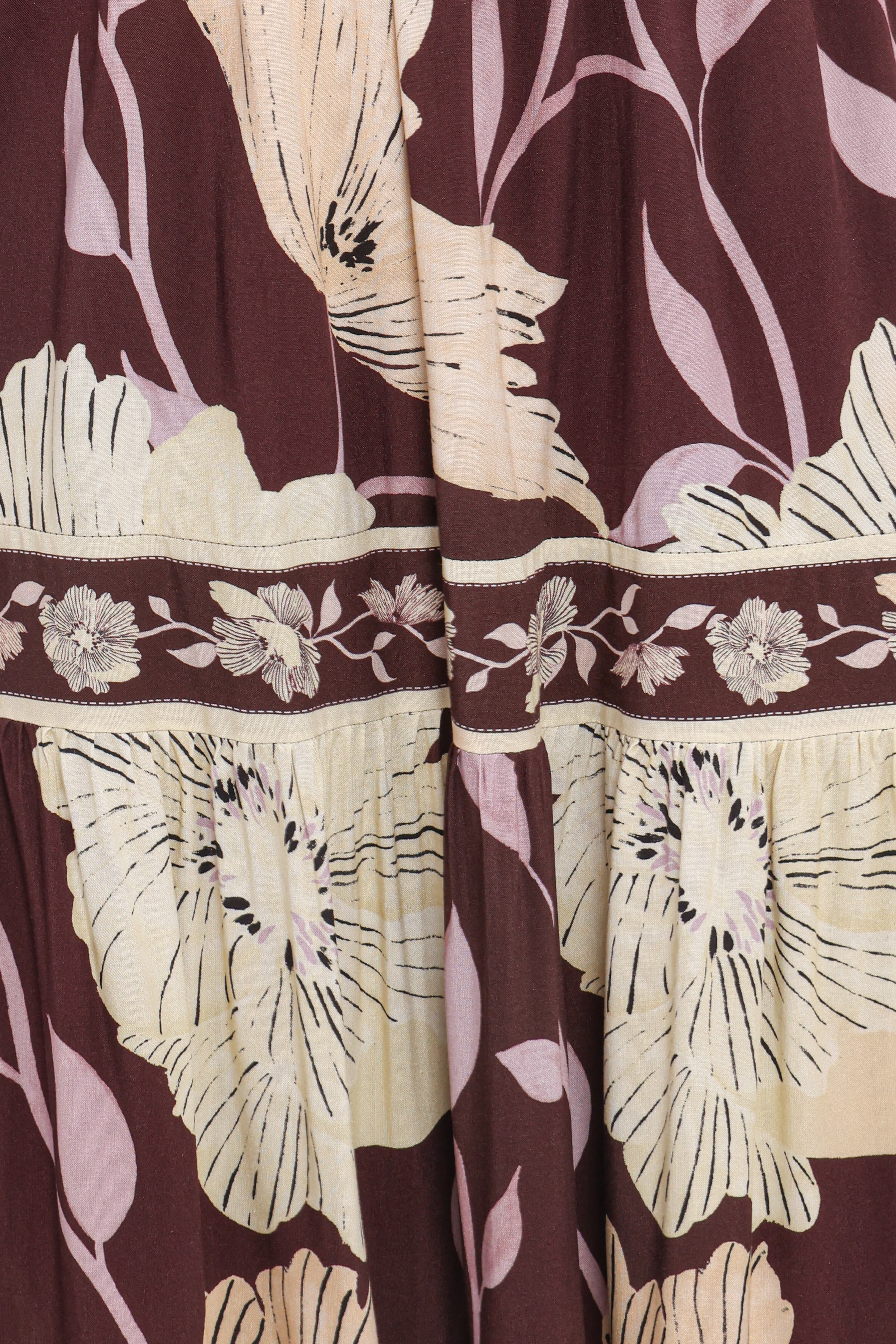 Leonor Maxi Dress - Yellow Brown Floral