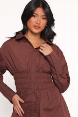 Wallace Mini Dress - Chocolate