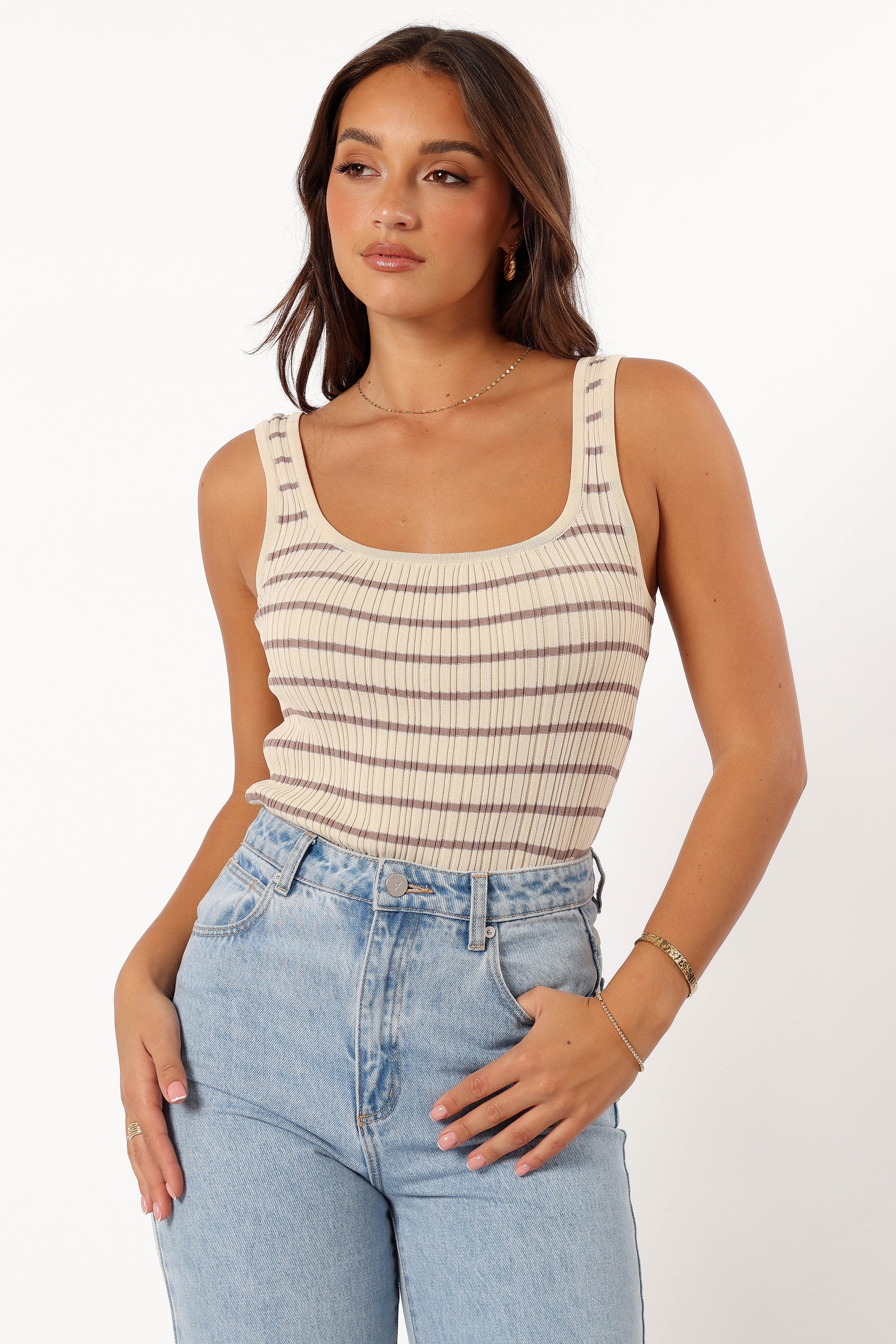 Milla Knit Top - Cream Mocha